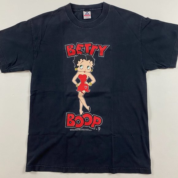 Vintage 90s Betty Boop T Shirt Mens Medium Double Sided Cotton - Picture 2 of 10